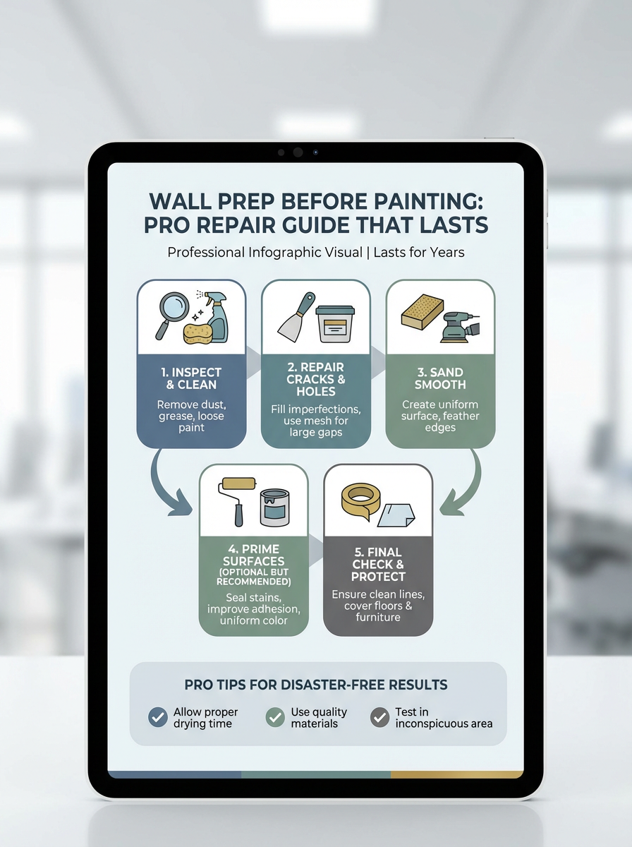 Infographic: Wall Prep Before Painting: Pro Repair Guide That Lasts