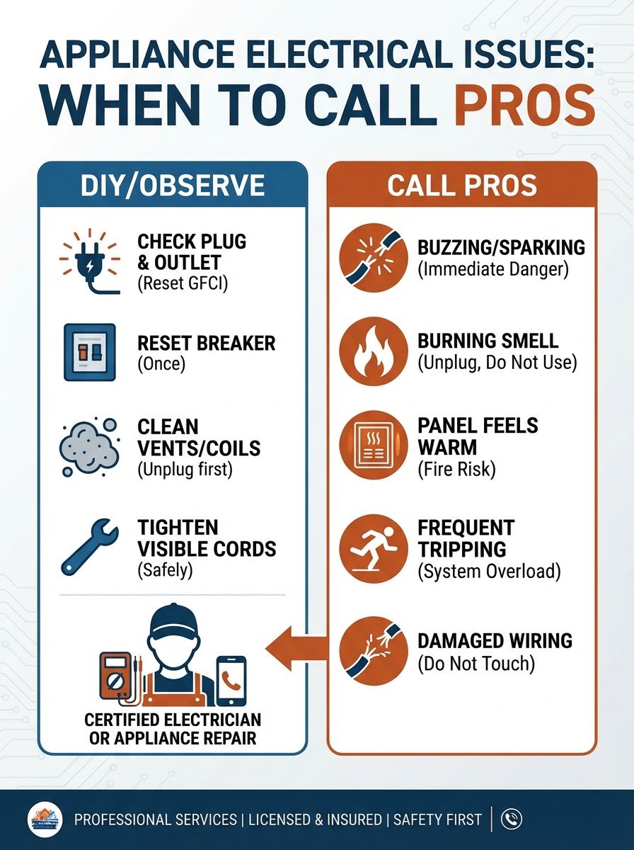 Infographic: Appliance Electrical Issues: When to Call Pros