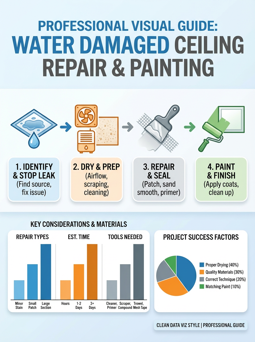 Infographic: Water Damaged Ceiling Repair & Painting Guide