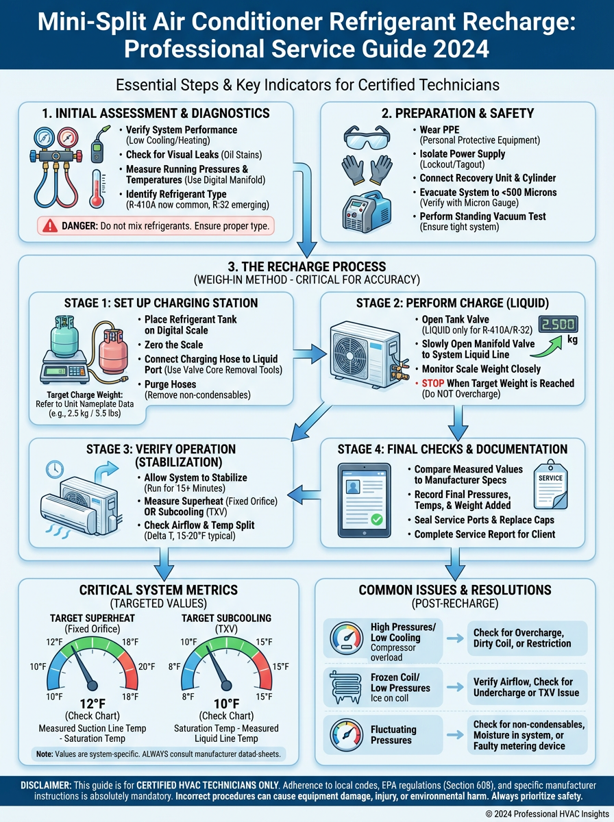 Infographic: Mini-Split Air Conditioner Refrigerant Recharge: Professional Service Guide 2024