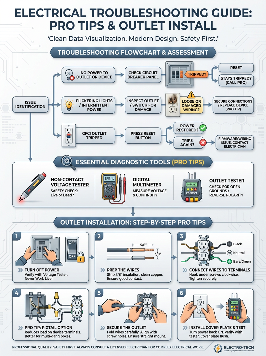 Infographic: Electrical Troubleshooting Guide: Pro Tips & Outlet Install