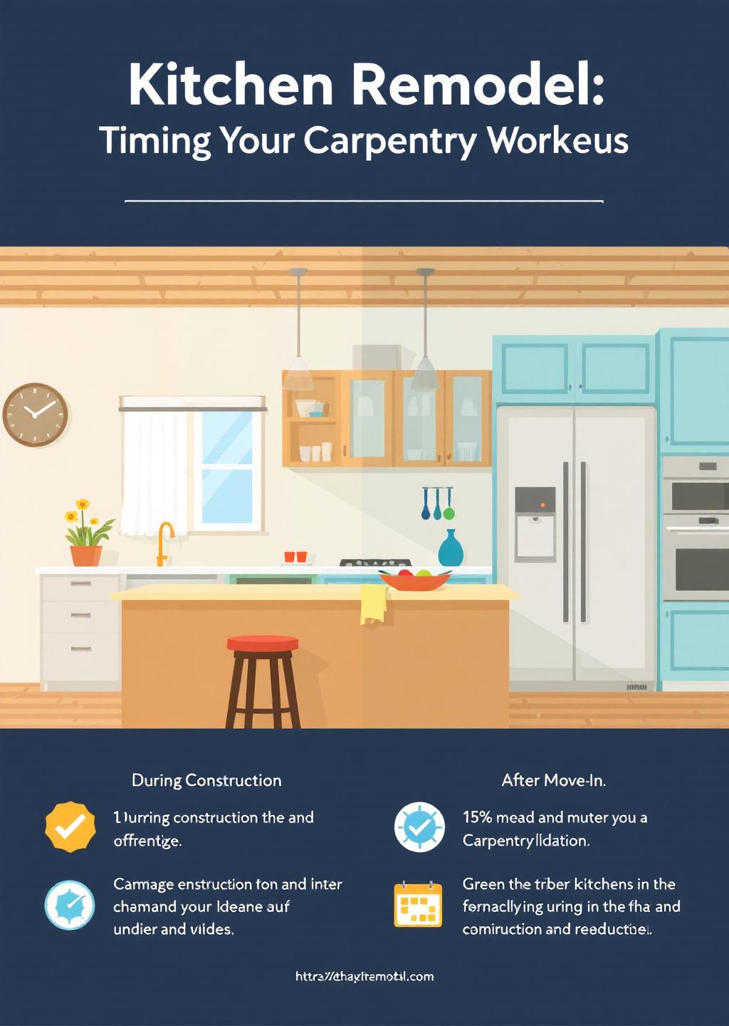 Infographic: Kitchen Remodel: Timing Your Carpentry Work - During Construction vs. After Move-In