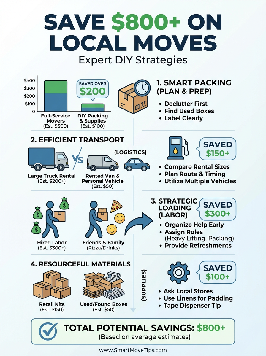 Infographic: Save $800+ on Local Moves: Expert DIY Strategies