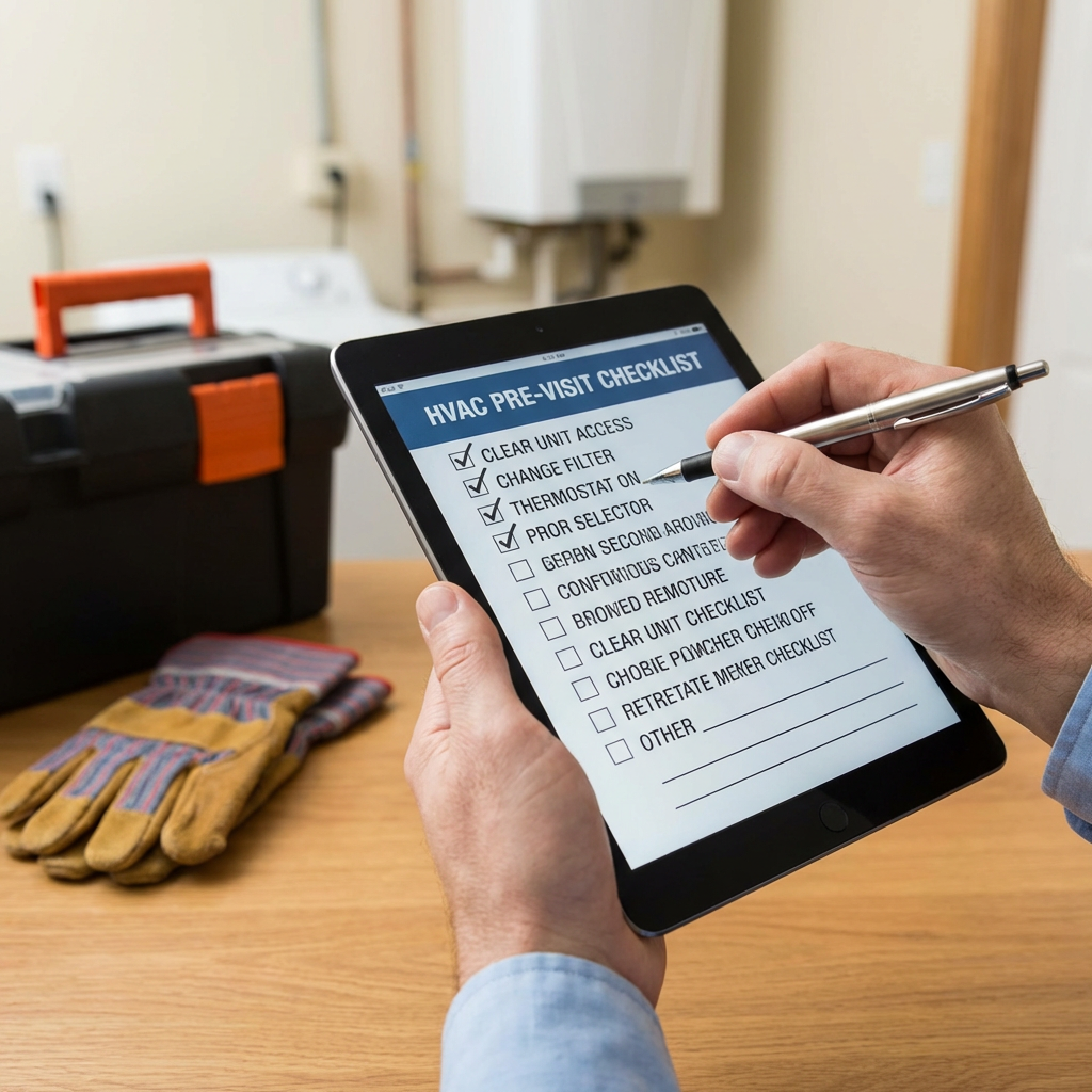 Detail view: HVAC Tech Arriving Soon? Essential Pre-Visit Checklist for Homeowners