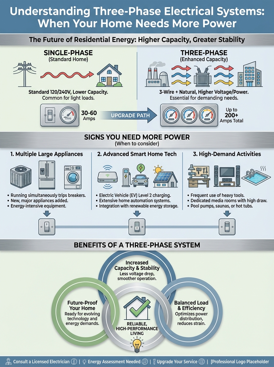 Infographic: Understanding Three-Phase Electrical Systems: When Your Home Needs More Power