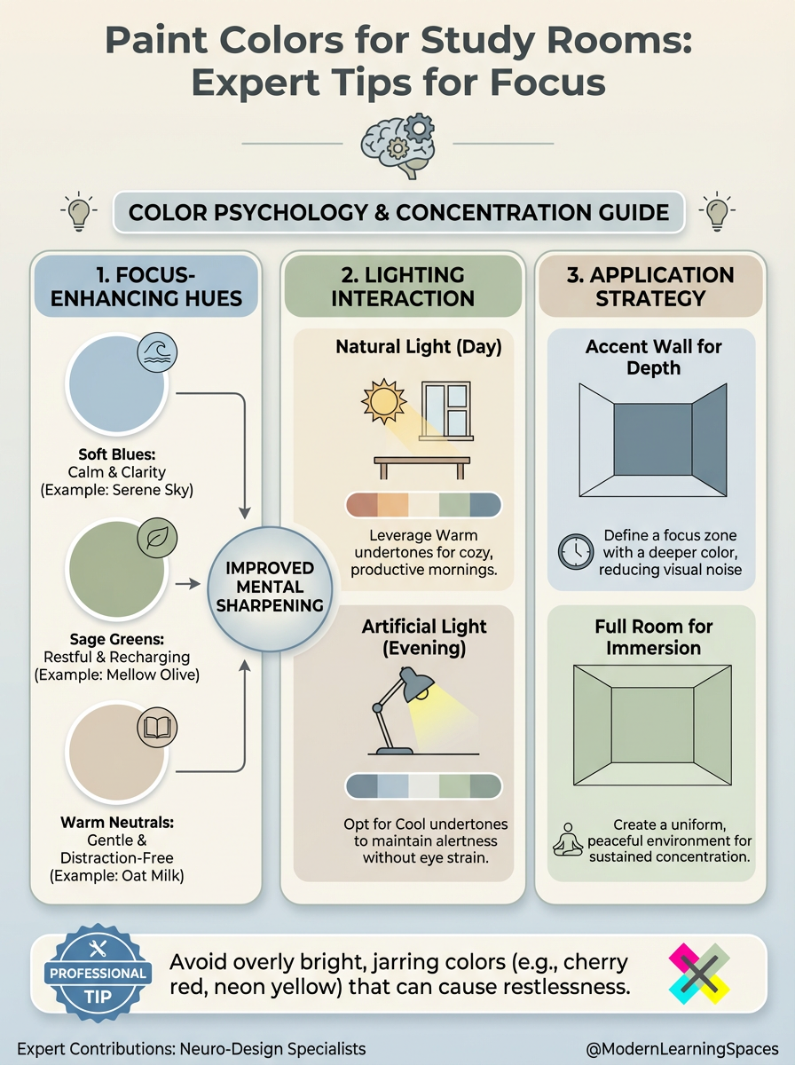 Infographic: Paint Colors for Study Rooms: Expert Tips for Focus