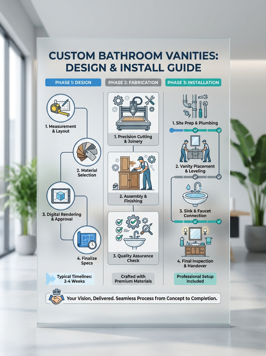 Infographic: Custom Bathroom Vanities: Design & Install Guide