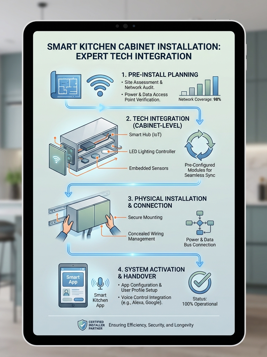 Infographic: Smart Kitchen Cabinet Installation: Expert Tech Integration