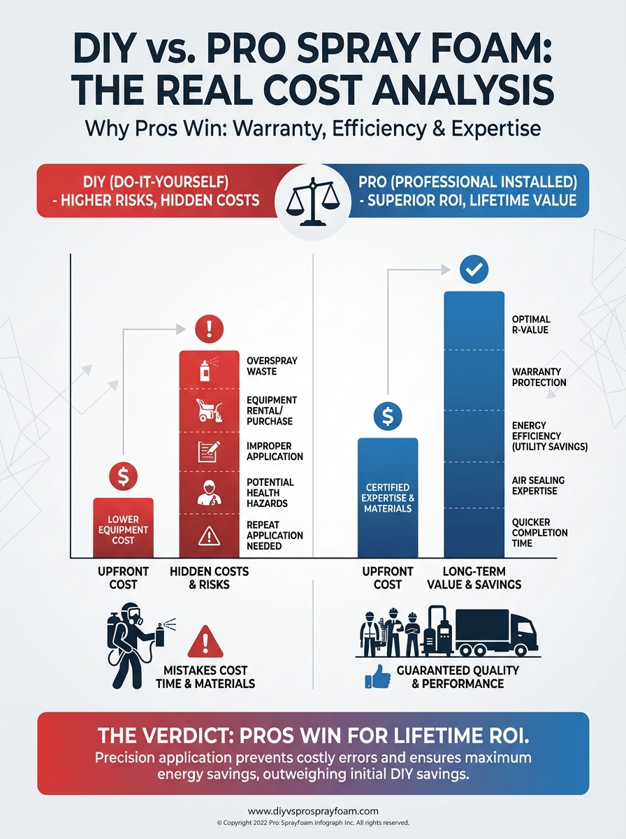 Infographic: DIY vs Pro Spray Foam: Why Pros Win (Real Cost Analysis)