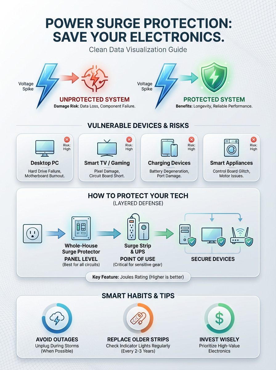 Infographic: Power Surge Protection: Save Your Electronics