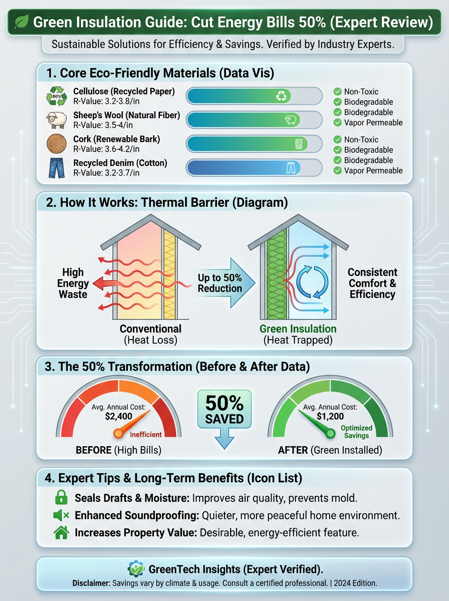 Infographic: Green Insulation Guide: Cut Energy Bills 50% (Expert Review)