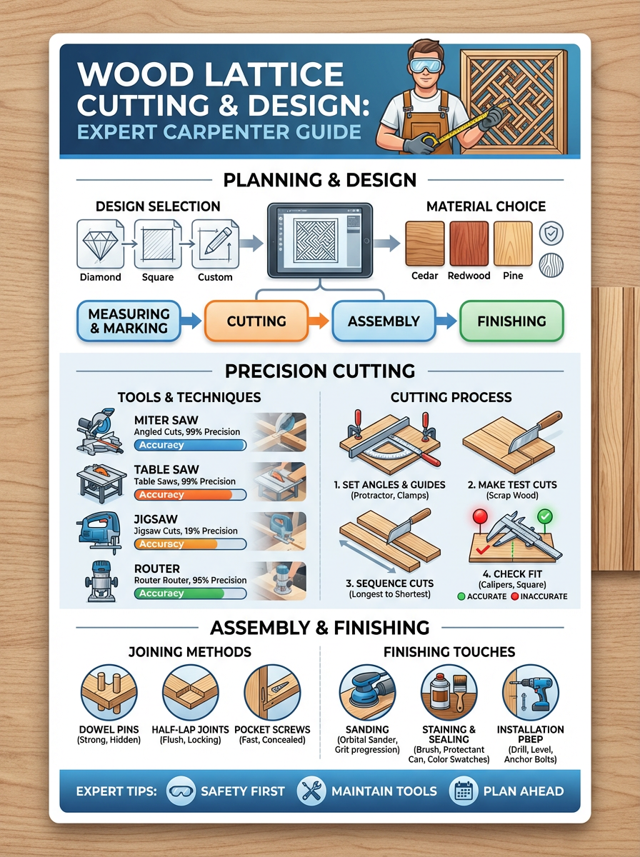 Infographic: Wood Lattice Cutting & Design: Expert Carpenter Guide