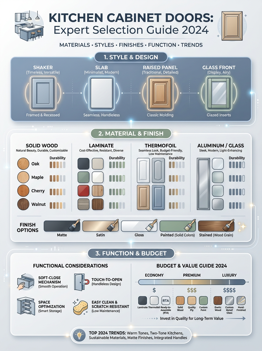 Infographic: Kitchen Cabinet Doors: Expert Selection Guide 2024
