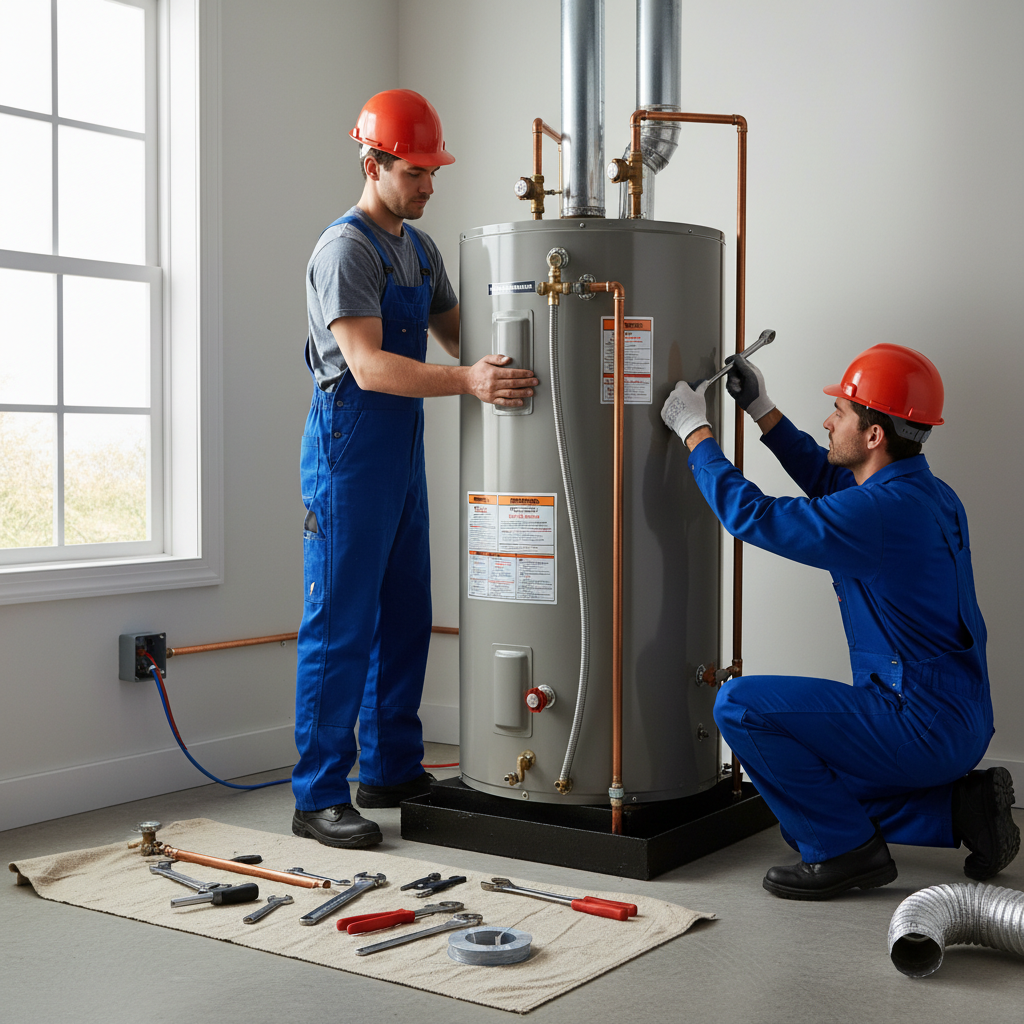Water Heater Installation Costs: What Do Professionals Charge & Why? - Professional Installation of a Conventional Storage Tank Water Heater - the top choice for water-heater professionals