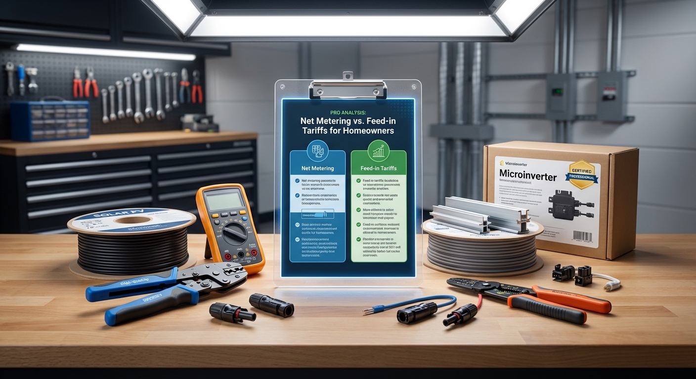 Net Metering vs. Feed-in Tariffs: Which is Better for Homeowners? Pro Analysis - Professional equipment used for Net Metering vs. Feed-in Tariffs: Which is Better for Homeowners? Pro Analysis
