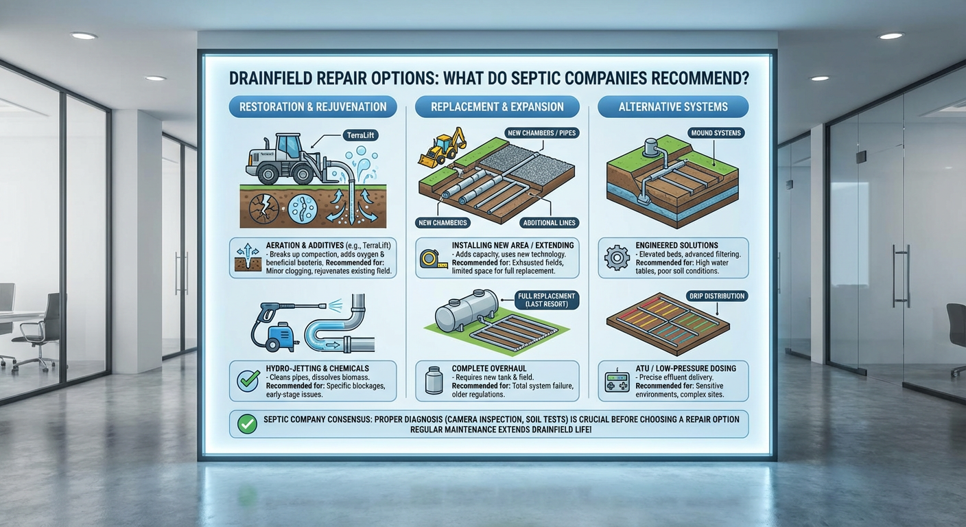 Drainfield Repair Options: What Do Septic Companies Recommend? - Understanding Drainfield Repair Options: What Do Septic Companies Recommend? - visual guide