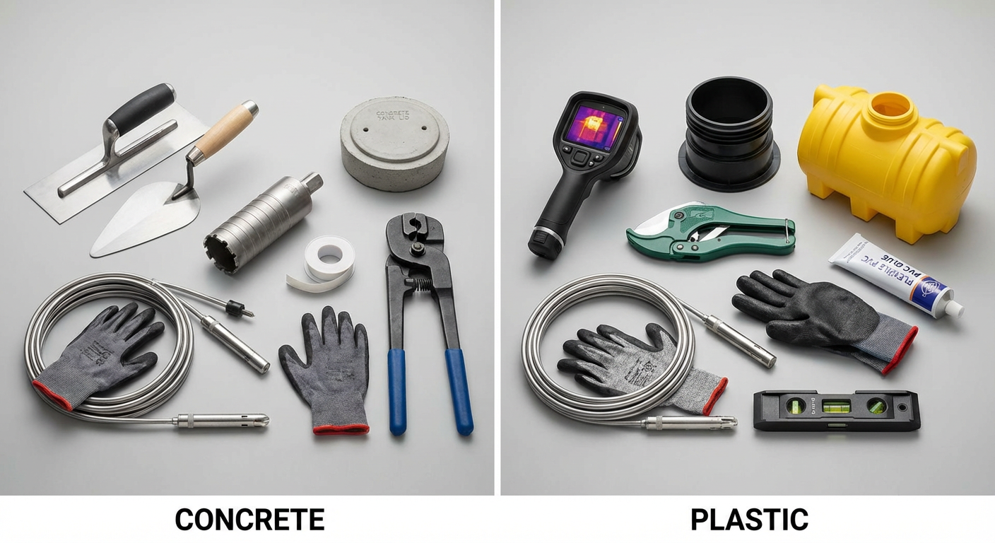 Concrete vs. Plastic Septic Tanks: Which Do Septic Pros Prefer? - Professional equipment used for Concrete vs. Plastic Septic Tanks: Which Do Septic Pros Prefer?