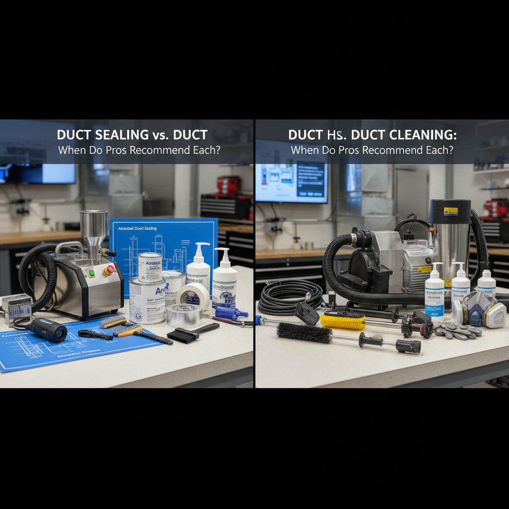 Duct Sealing vs. Duct Cleaning: When Do Pros Recommend Each? - Professional equipment used for Duct Sealing vs. Duct Cleaning: When Do Pros Recommend Each?