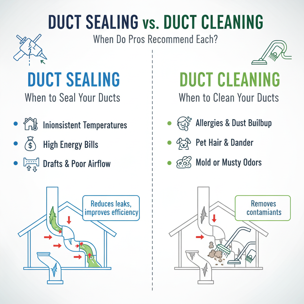 Duct Sealing vs. Duct Cleaning: When Do Pros Recommend Each? - Understanding Duct Sealing vs. Duct Cleaning: When Do Pros Recommend Each? - visual guide