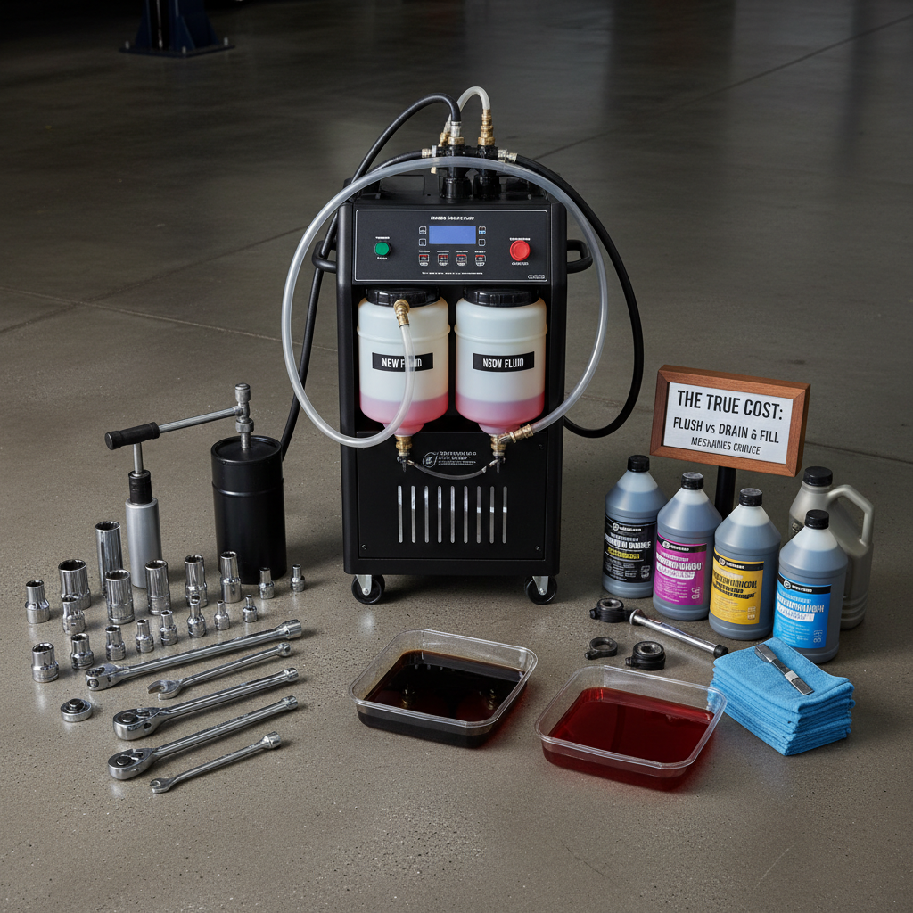 The True Cost of a Transmission Fluid Flush vs. Drain & Fill: Mechanic's Perspective - Professional equipment used for The True Cost of a Transmission Fluid Flush vs. Drain & Fill: Mechanic's Perspective