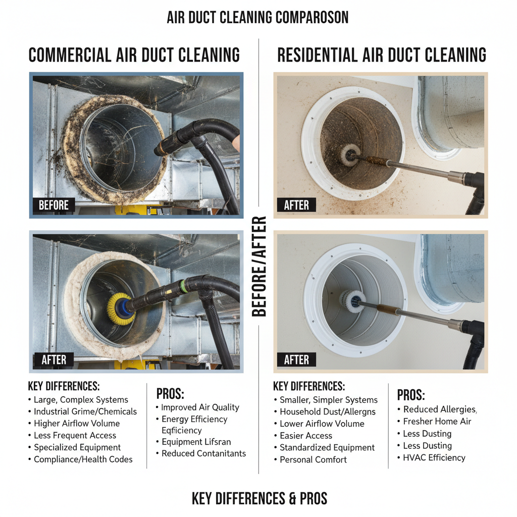 Commercial vs. Residential Air Duct Cleaning: Key Differences Pros Explain - Comparing options for Commercial vs. Residential Air Duct Cleaning: Key Differences Pros Explain