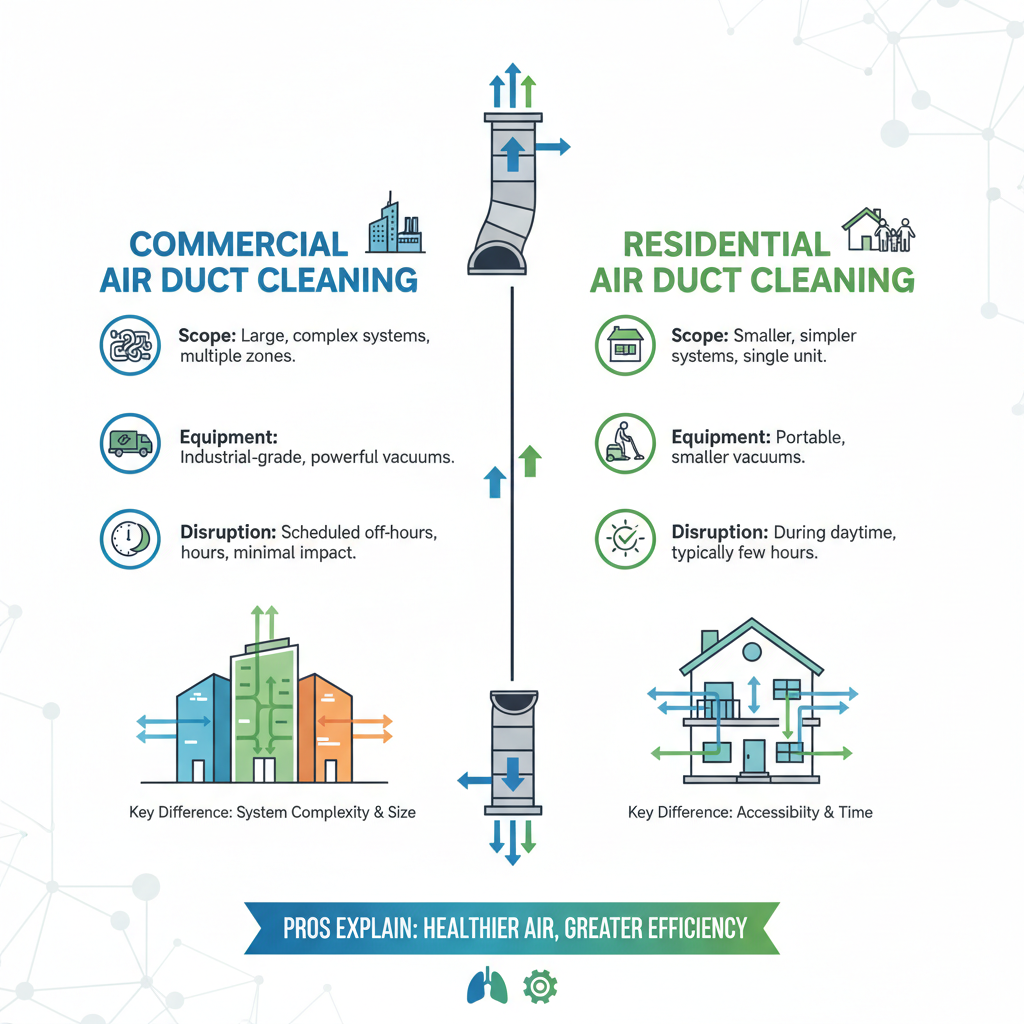 Commercial vs. Residential Air Duct Cleaning: Key Differences Pros Explain - Understanding Commercial vs. Residential Air Duct Cleaning: Key Differences Pros Explain - visual guide