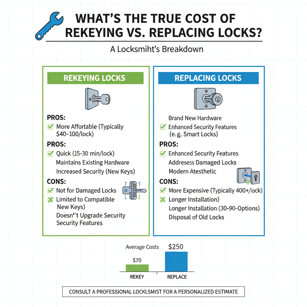 What's the True Cost of Rekeying vs. Replacing Locks? A Locksmith's Breakdown - Understanding What's the True Cost of Rekeying vs. Replacing Locks? A Locksmith's Breakdown - visual guide