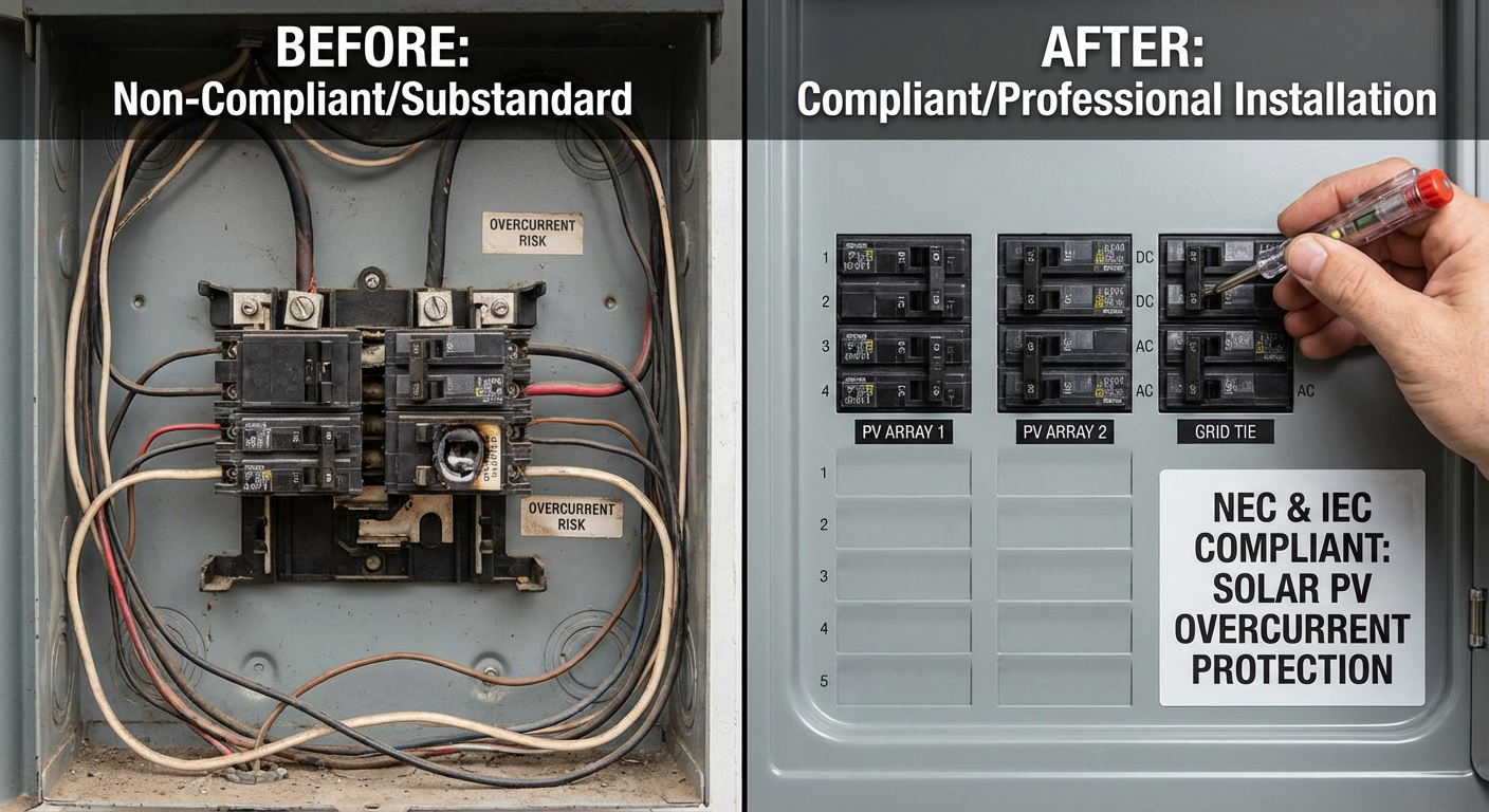 Professional Electrician's Guide to Solar PV System Circuit Breakers and Overcurrent Protection - Comparing options for Professional Electrician's Guide to Solar PV System Circuit Breakers and Overcurrent Protection