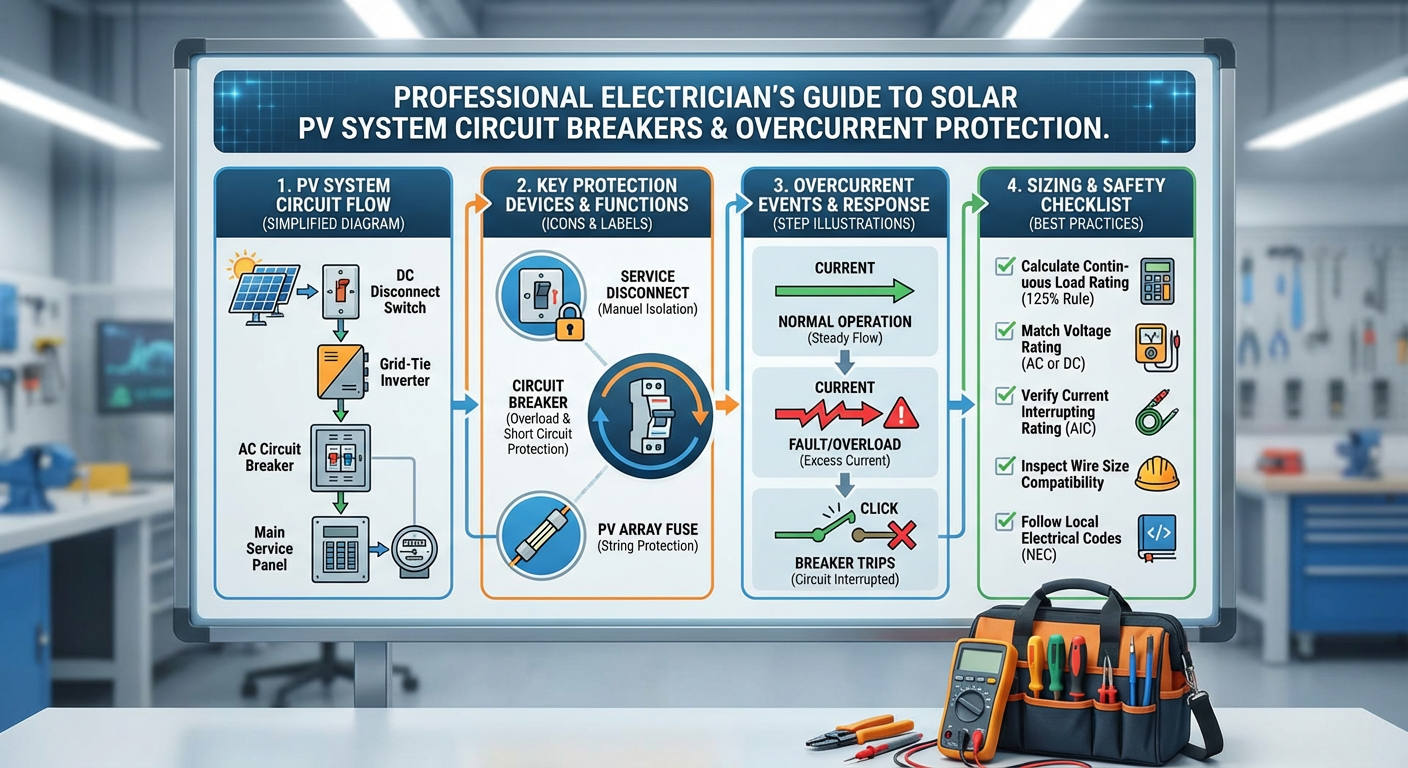 Professional Electrician's Guide to Solar PV System Circuit Breakers and Overcurrent Protection - Understanding Professional Electrician's Guide to Solar PV System Circuit Breakers and Overcurrent Protection - visual guide