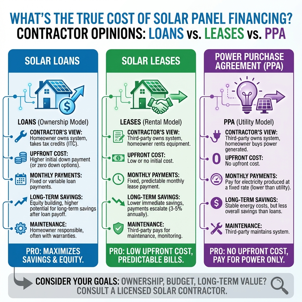 What's the True Cost of Solar Panel Financing? Contractor Opinions on Loans vs. Leases vs. PPA - Understanding What's the True Cost of Solar Panel Financing? Contractor Opinions on Loans vs. Leases vs. PPA - visual guide