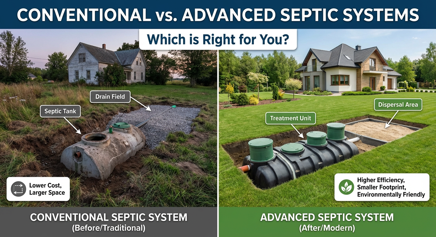 Conventional vs. Advanced Septic Systems: Which is Right for You? - Comparing options for Conventional vs. Advanced Septic Systems: Which is Right for You?