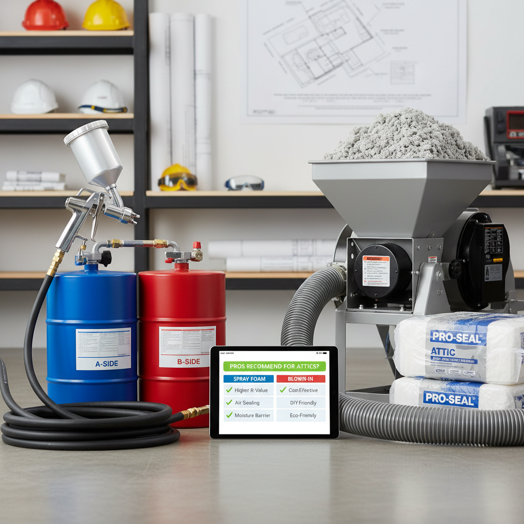 Spray Foam vs. Blown-In Insulation: What Do Pros Recommend for Attics? - Professional equipment used for Spray Foam vs. Blown-In Insulation: What Do Pros Recommend for Attics?