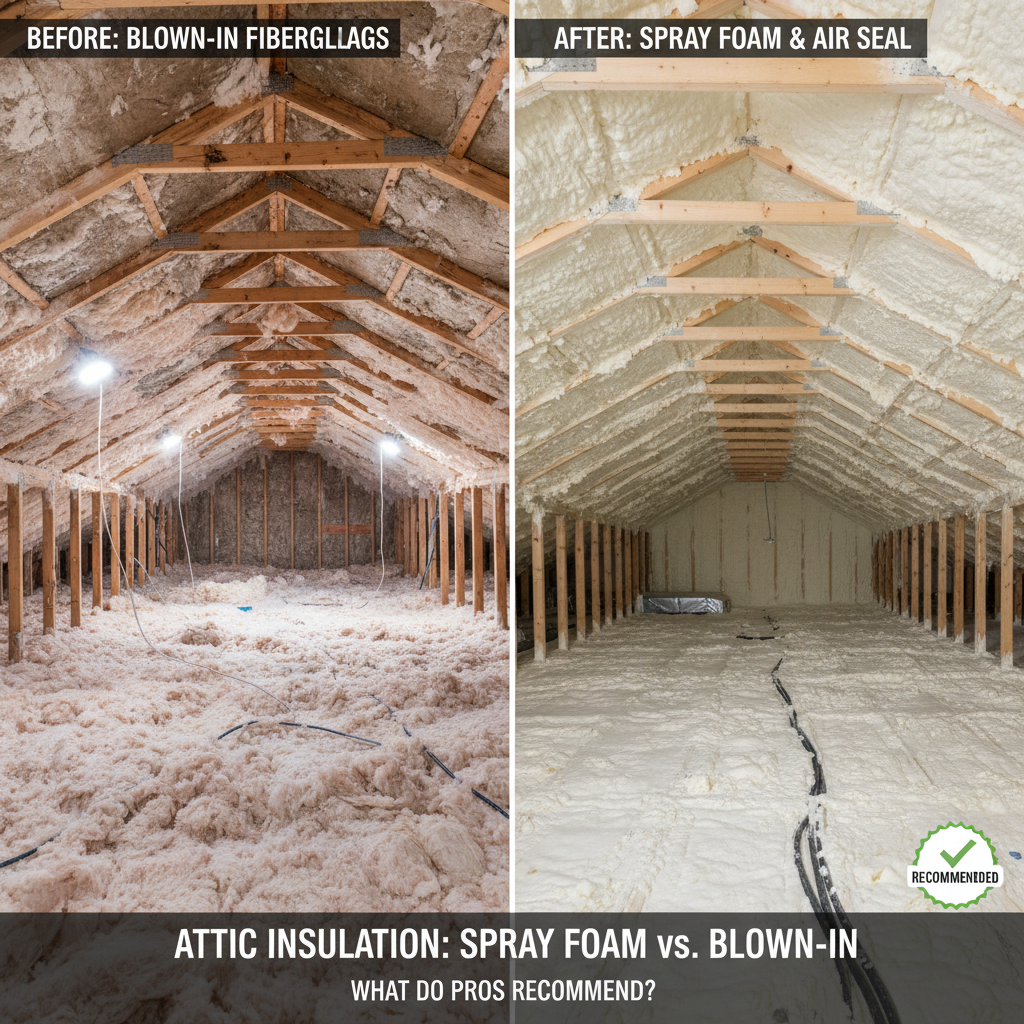Spray Foam vs. Blown-In Insulation: What Do Pros Recommend for Attics? - Comparing options for Spray Foam vs. Blown-In Insulation: What Do Pros Recommend for Attics?