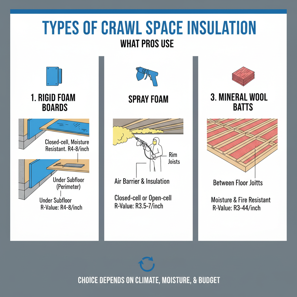 Types of Crawl Space Insulation: What Pros Use - Understanding Types of Crawl Space Insulation: What Pros Use - visual guide