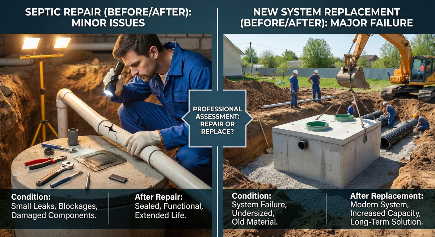 Septic Repair vs. Replacement: When Do Pros Recommend a New System? - Comparing options for Septic Repair vs. Replacement: When Do Pros Recommend a New System?