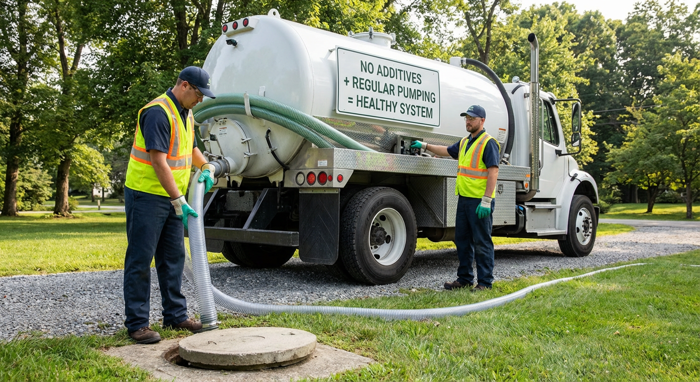 Best Septic Tank Bacteria Additives: What Do Pros Recommend? - No Additives + Regular Pumping - the top choice for septic professionals