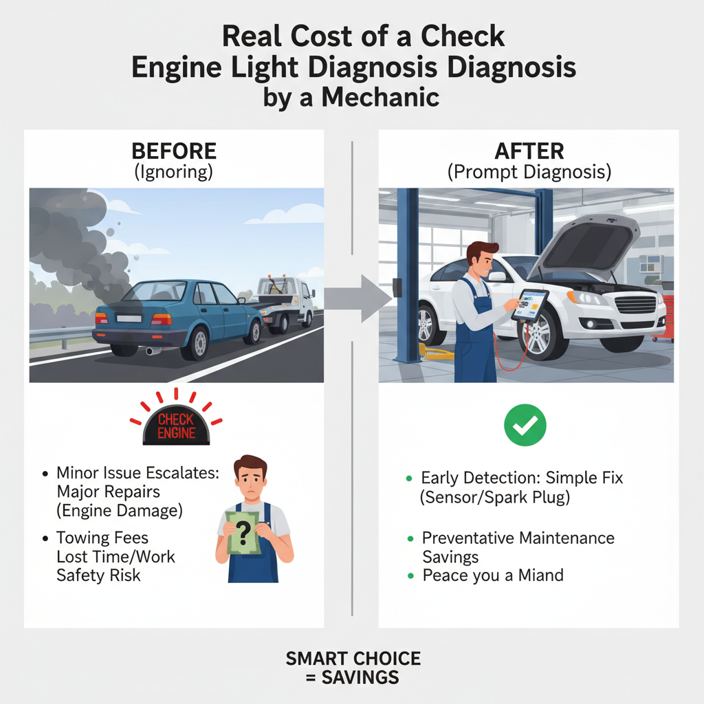 Real Cost of a Check Engine Light Diagnosis by a Mechanic - Comparing options for Real Cost of a Check Engine Light Diagnosis by a Mechanic