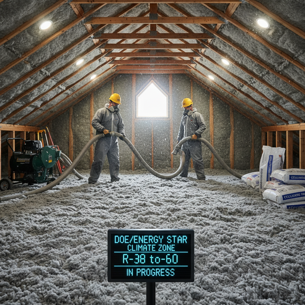 What's the Best R-Value for Attic Insulation? A Pro's Guide - Following DOE/Energy Star Climate Zone Recommendations (R-38 to R-60) - the top choice for insulation professionals