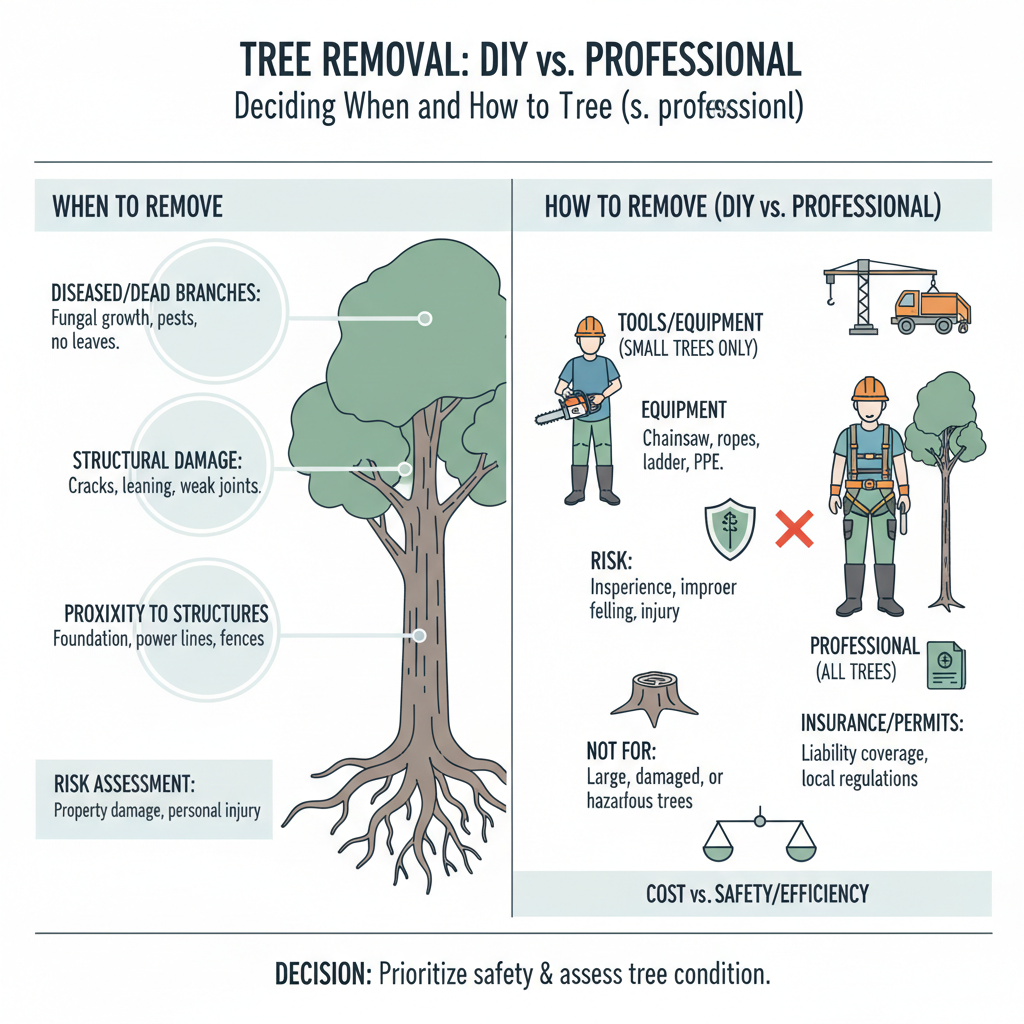 Tree Removal: Deciding When and How to Remove a Tree (DIY vs. Professional) Troubleshooting & Fixes visual diagram