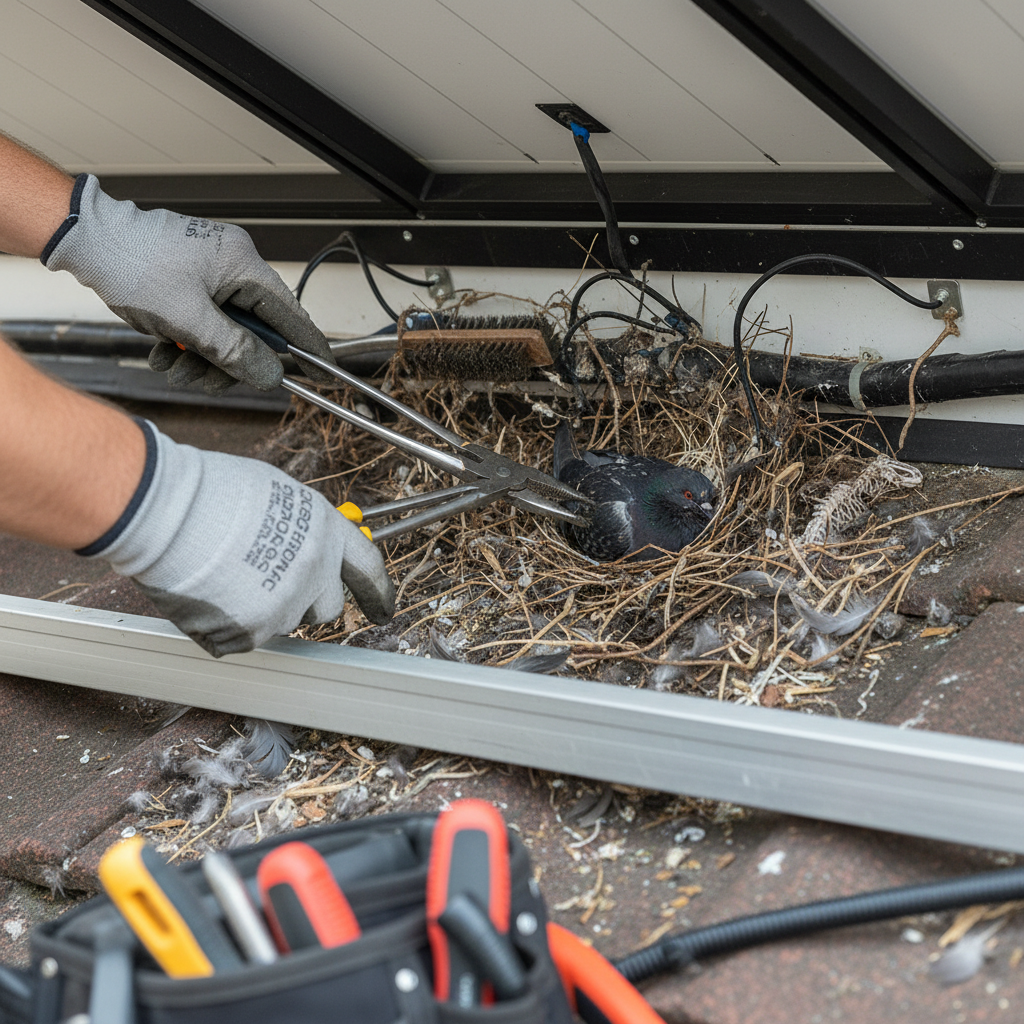 Pigeons In Your Solar Panels? Here's How to Kick 'Em Out (Troubleshooting & Fixes) professional repair detail