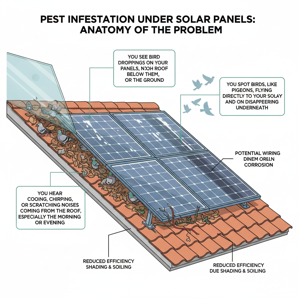 Pigeons In Your Solar Panels? Here's How to Kick 'Em Out (Troubleshooting & Fixes) visual diagram