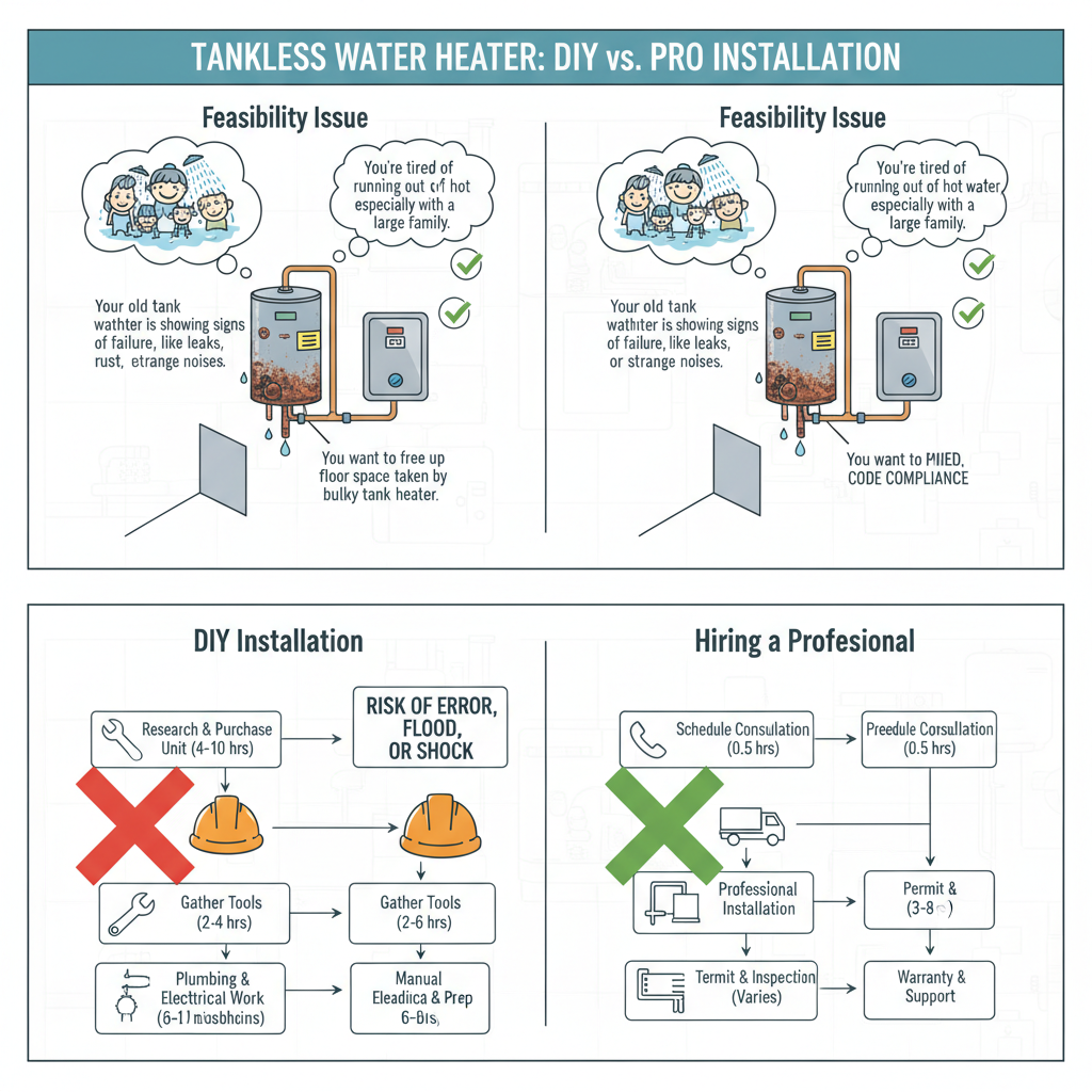 Going Tankless: DIY Dream or Professional Necessity? Troubleshooting & Fixes (2024 Guide) visual diagram