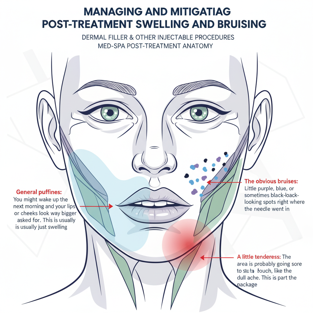 Managing and mitigating post-treatment swelling and bruising after dermal filler and other injectable procedures. Troubleshooting & Fixes (2024 Guide) visual diagram
