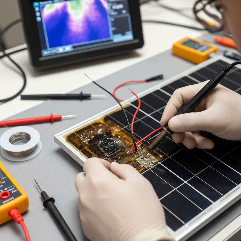 Solar Panel Bypass Diode Failure (Troubleshooting & Fixes) professional repair detail