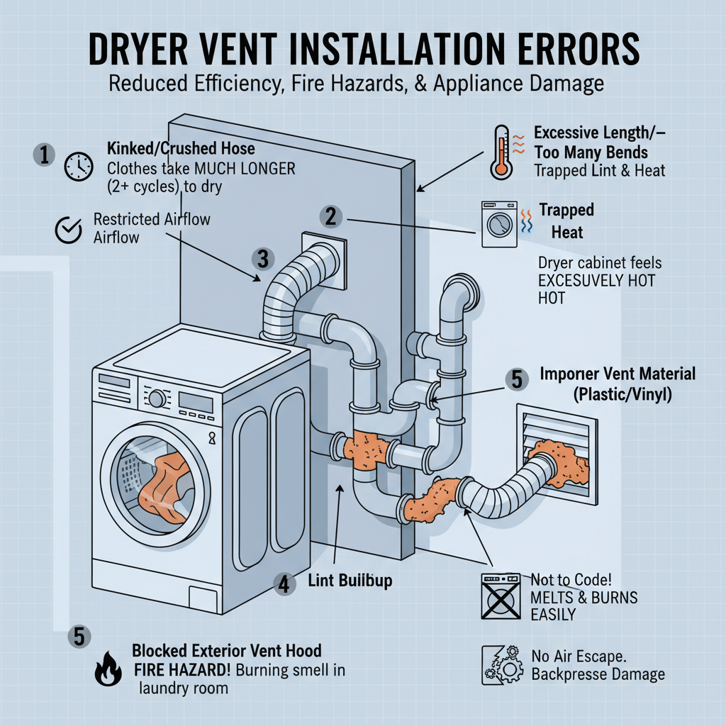 Dryer Vent Installation Errors: Troubleshooting & Fixes (2024 Guide by a Veteran Tech) visual diagram