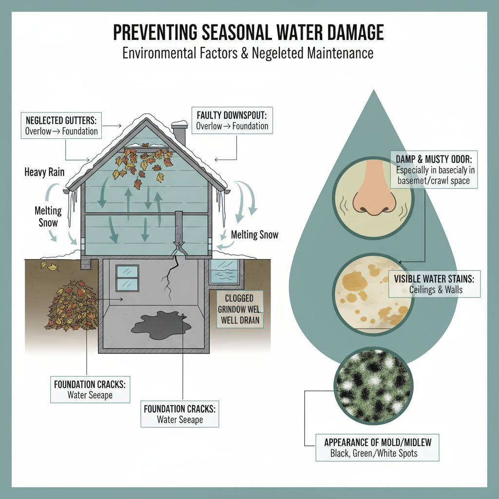 Preventing Seasonal Water Damage In Your Home (Troubleshooting & Fixes) visual diagram