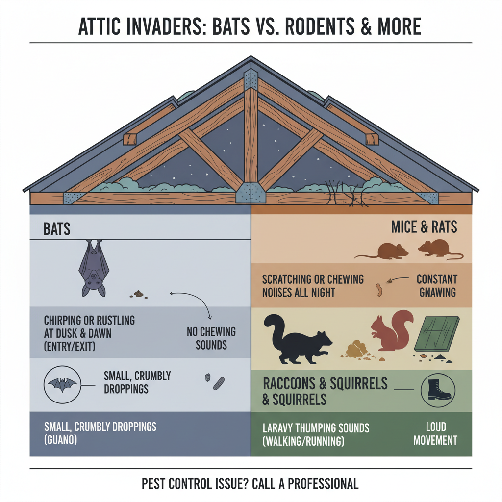 Attic Noises: Is It Bats or Rats? (A Pro's Guide to Telling the Difference) visual diagram