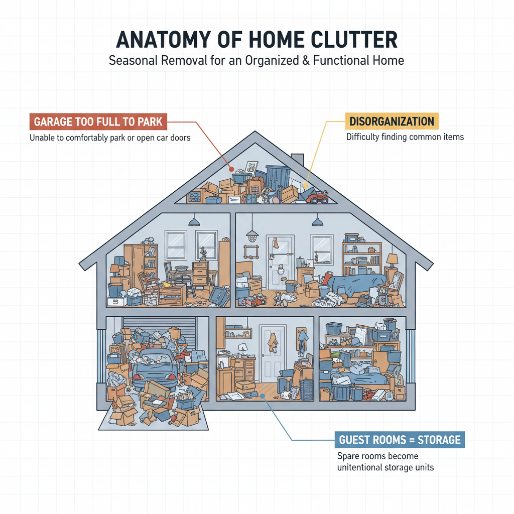 Seasonal Clutter Overload & Junk Piles (Troubleshooting & Fixes) visual diagram