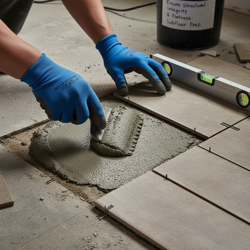 Ensuring Structural Integrity and Flatness: A Comprehensive Guide to Subfloor Preparation for Durable Tile Installation Troubleshooting & Fixes professional repair detail