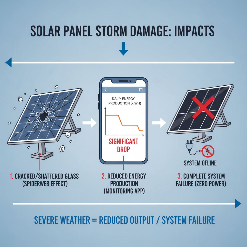 Solar Panel Damage from Hail or Storms (Troubleshooting & Fixes) visual diagram